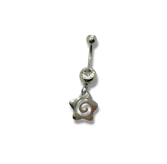 Floral Swirl Belly Ring